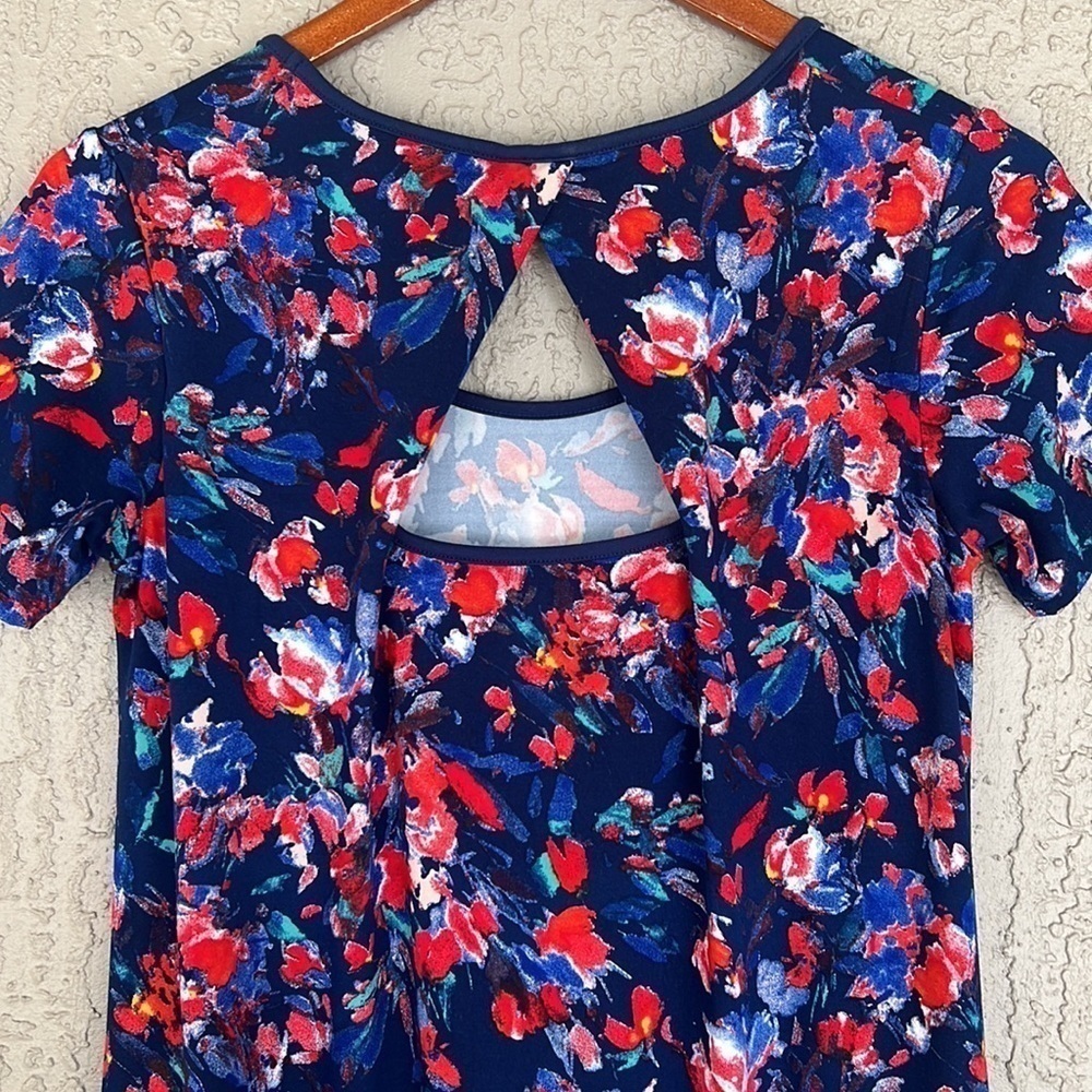 Cuddl Duds Flexwear Floral Shark Bite Hem Midi Dress Size PS - Picture 7 of 12